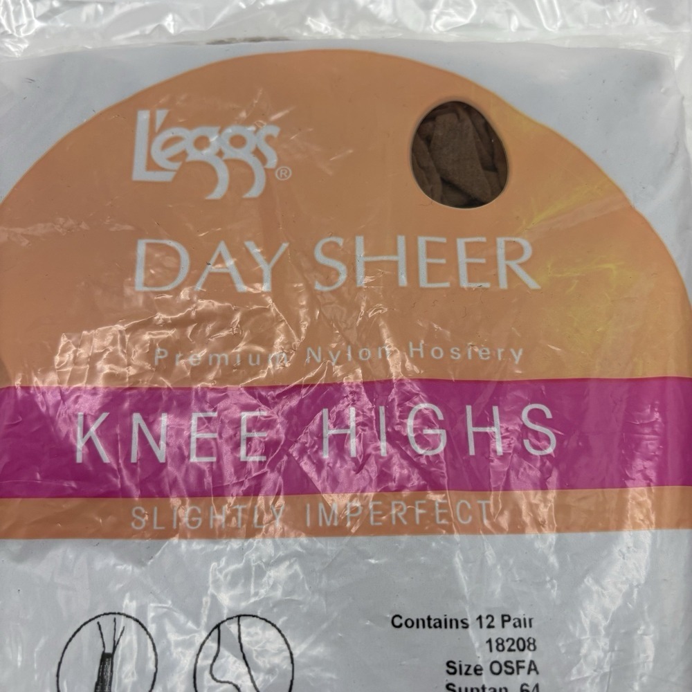 Vintage L'eggs Day Sheer‎ Knee Highs Vtg 2001 Size OSFA 12 pair Black